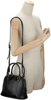 Gucci microguccissima bag black leather